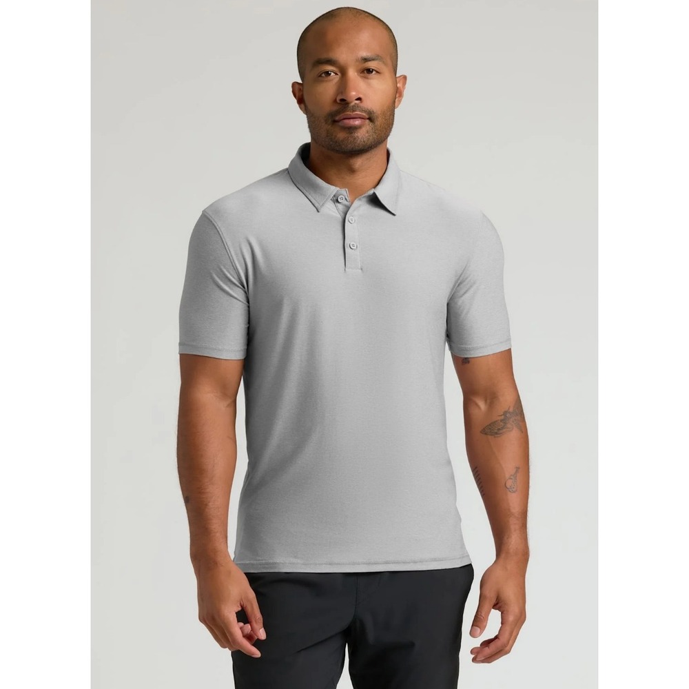 True Classic Mens Active Polo Shirt Light Grey Heather XL TCT4008LHGRYXL